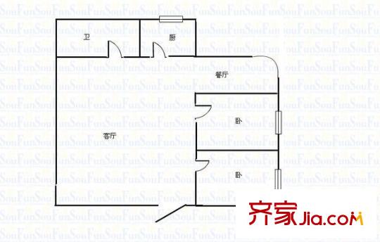 自在廣場(chǎng) 2室 戶型圖