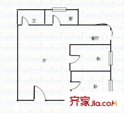 自在廣場 2室 戶型圖