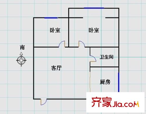 向榮小區(qū) 2室 戶型圖