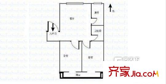 景龍洋樓戶型圖戶型圖 2室2廳1衛(wèi)1廚
