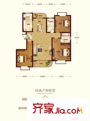 暖山西安Ⅲ期2/3號樓E戶型 3室2廳2衛(wèi)1廚
