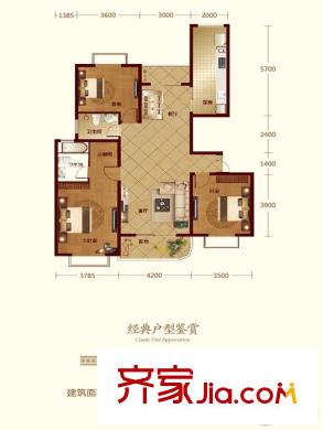 暖山西安Ⅲ期2/3號樓D戶型 3室2廳2衛(wèi)1廚