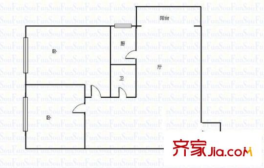 玄武新城 2室 戶型圖