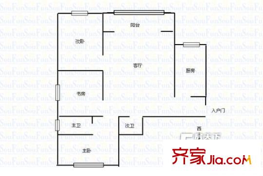 太空花園 3室 戶型圖