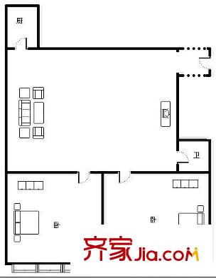 花好月圓 2室 戶型圖
