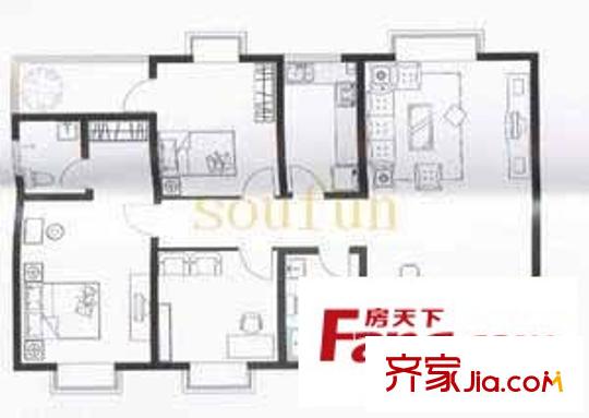 花好月圓戶型圖4室2廳2衛(wèi)1廚