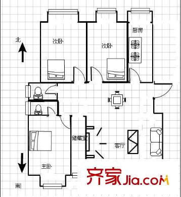 就掌燈 3室 戶型圖