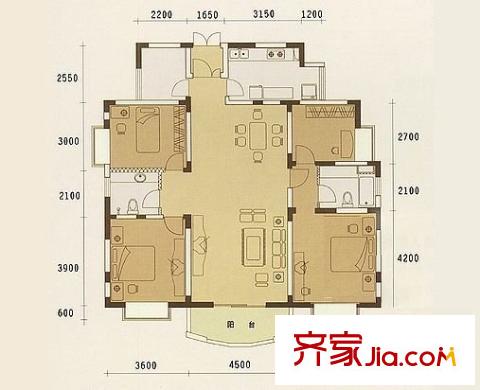 豐景佳園 3室 戶型圖