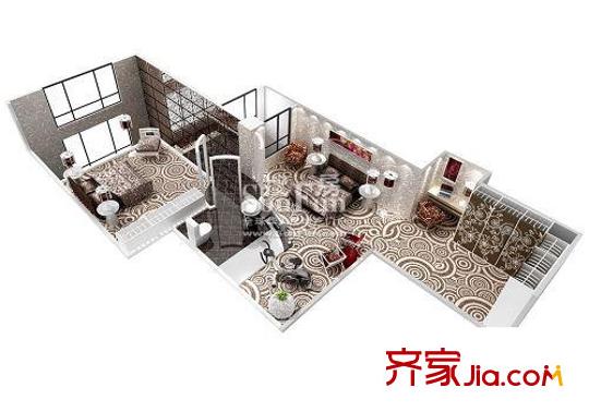 橡樹(shù)街區(qū)戶型圖E戶型loft 2室2廳1衛(wèi)1廚