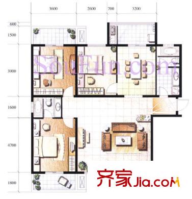 金裕青青家園 3室 戶型圖