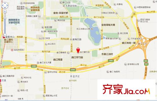 曲江翠竹園交通圖 