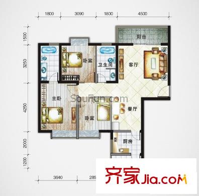 華城國(guó)際 3室戶型圖