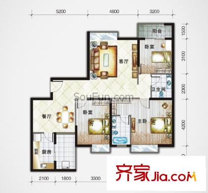 華城國(guó)際 3室戶型圖