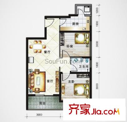 華城國(guó)際 2室戶型圖
