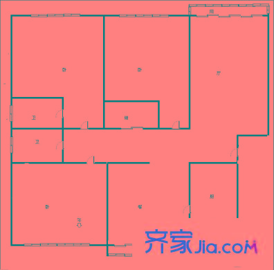 紫薇田園都市 3室 戶型圖
