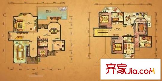 紫薇苑歐洲世家 5室 戶型圖