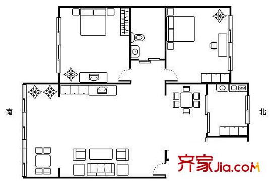 福安花園 2室 戶型圖