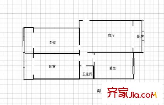 福安花園 3室 戶型圖