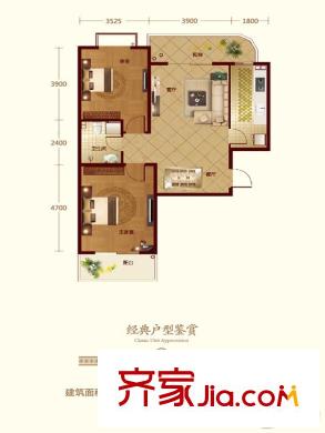 暖山西安Ⅲ期4/5/6號樓C戶型 2室2廳1衛(wèi)1廚
