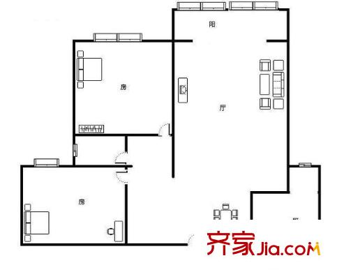 紫薇田園都市 2室 戶型圖