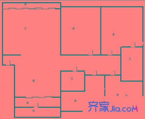 紫薇田園都市 4室 戶型圖