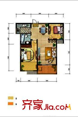 融僑馨苑戶型圖3期金域戶型圖 2室2廳1衛(wèi)1廚