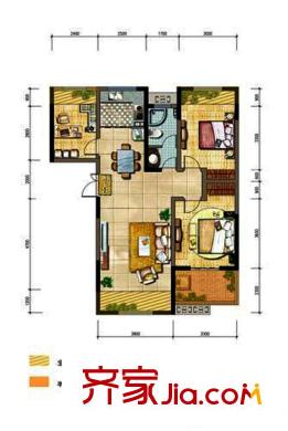 融僑馨苑戶型圖3期金域戶型圖 3室2廳1衛(wèi)1廚