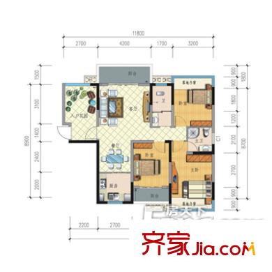 曲江大觀園 3室 戶型圖