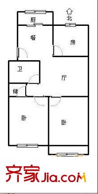 七彩生活戶型圖1 3室2廳1衛(wèi)1廚