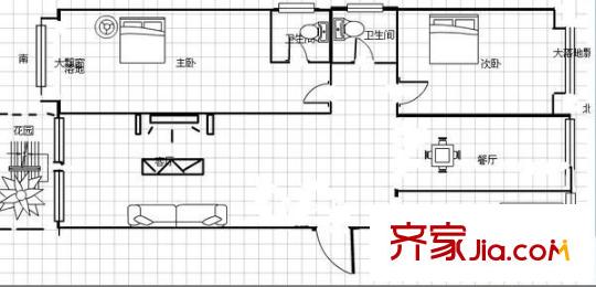 就掌燈 2室 戶型圖