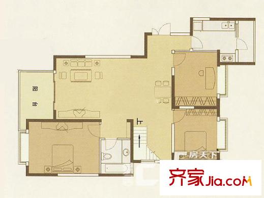 豐景佳園 戶型圖 2室2廳1衛(wèi)
