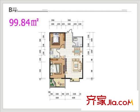 金裕平方米頂 2室 戶型圖