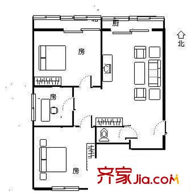 紅星小區(qū) 3室 戶型圖