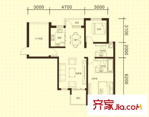 紅星小區(qū) 3室 戶型圖