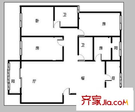 曲江翠竹園 4室 戶型圖
