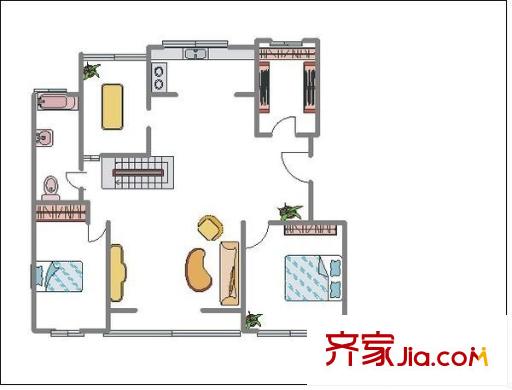 曲江翠竹園 2室 戶型圖