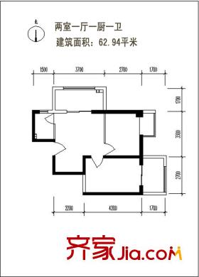 東方羅馬花園 2室 戶型圖
