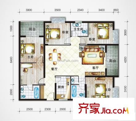 華城國(guó)際 4室戶型圖