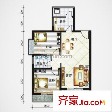 華城國(guó)際 2室戶型圖