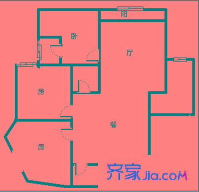 紫薇田園都市 3室 戶型圖
