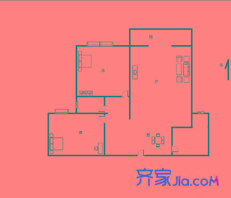 紫薇田園都市 2室 戶型圖