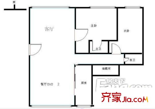 第五國際戶型圖戶型圖 2室2廳1衛(wèi)1廚