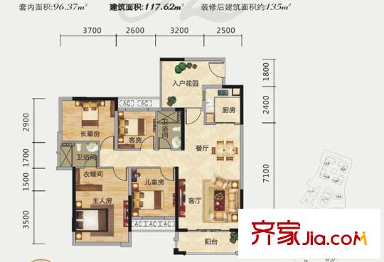 安裝公司家屬院 4室戶型圖