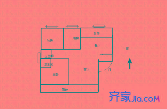 紫薇田園都市 3室 戶型圖