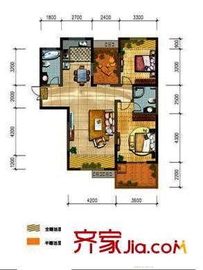 融僑馨苑戶型圖3期金域戶型圖 2室2廳2衛(wèi)1廚