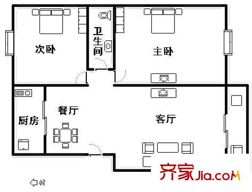 曲江明翰花園 3室 戶型圖