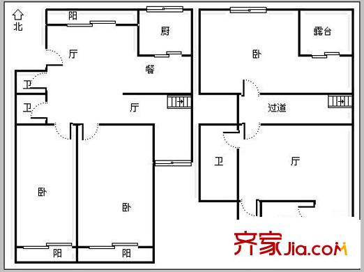 玉祥閣小區(qū) 4室 戶型圖