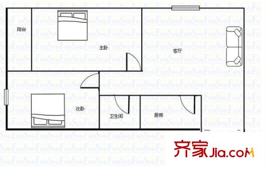 七彩生活 3室 戶型圖