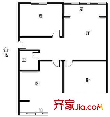 自強小區(qū) 3室 戶型圖