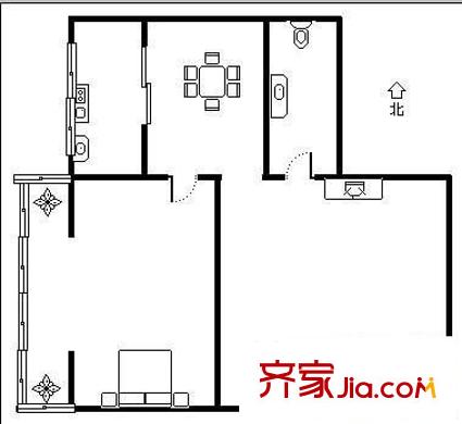 自強小區(qū) 2室 戶型圖